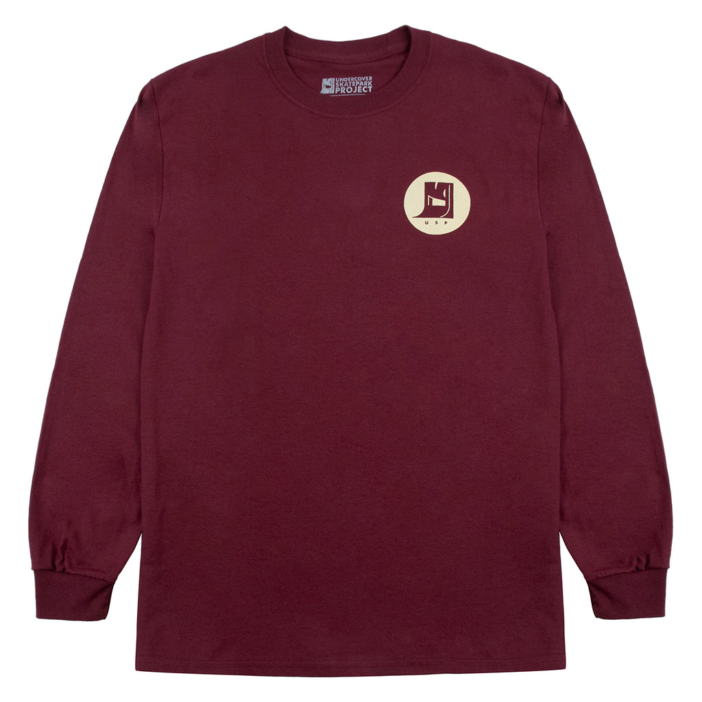 Undercover Skatepark Project L/S Logo T Shirt in Maroon