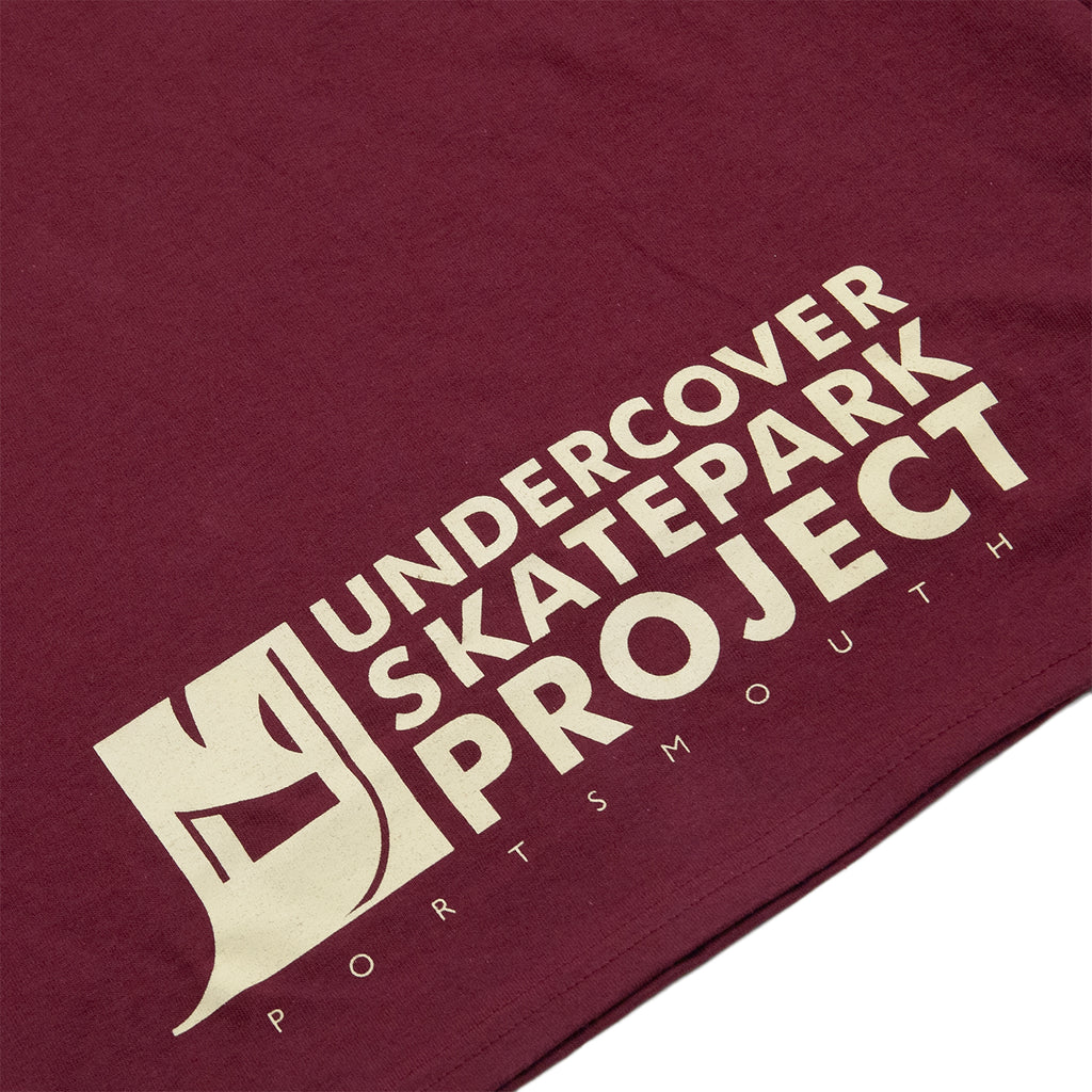 Undercover Skatepark Project L/S Logo T Shirt in Maroon - Back Print