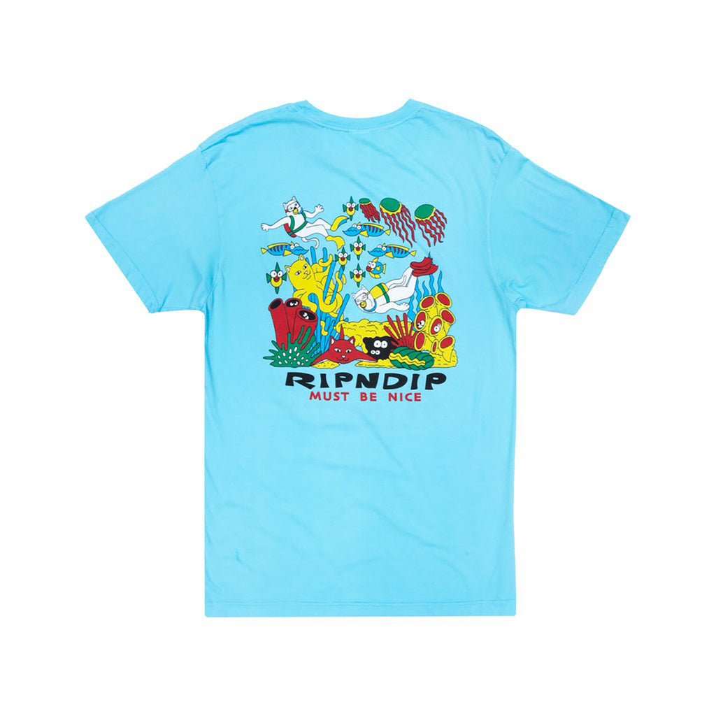 RIPNDIP Under the Sea T Shirt in Baby Blue - Back