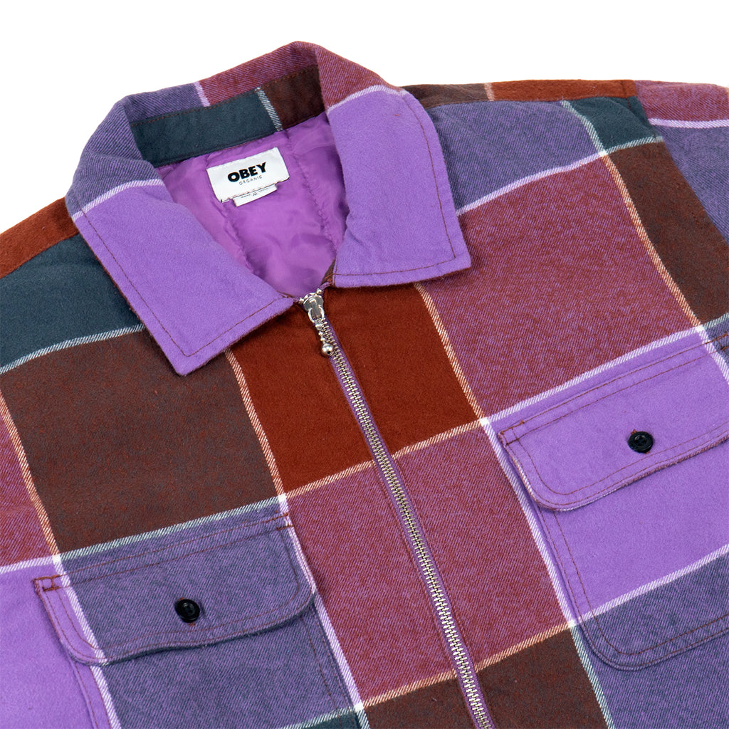 Obey Clothing Victoria Shirt Jacket in Purple Multi - Detail