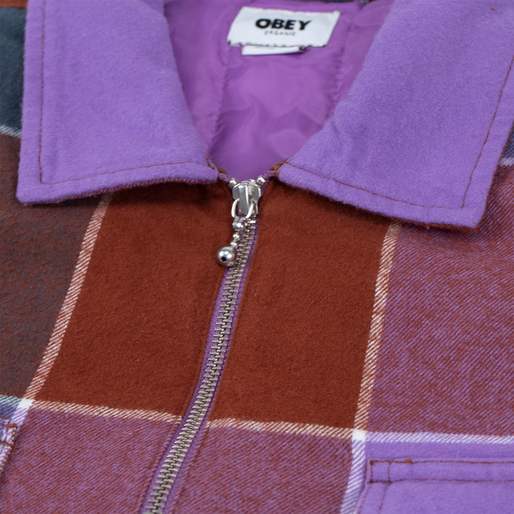 Obey Clothing Victoria Shirt Jacket in Purple Multi - Zip