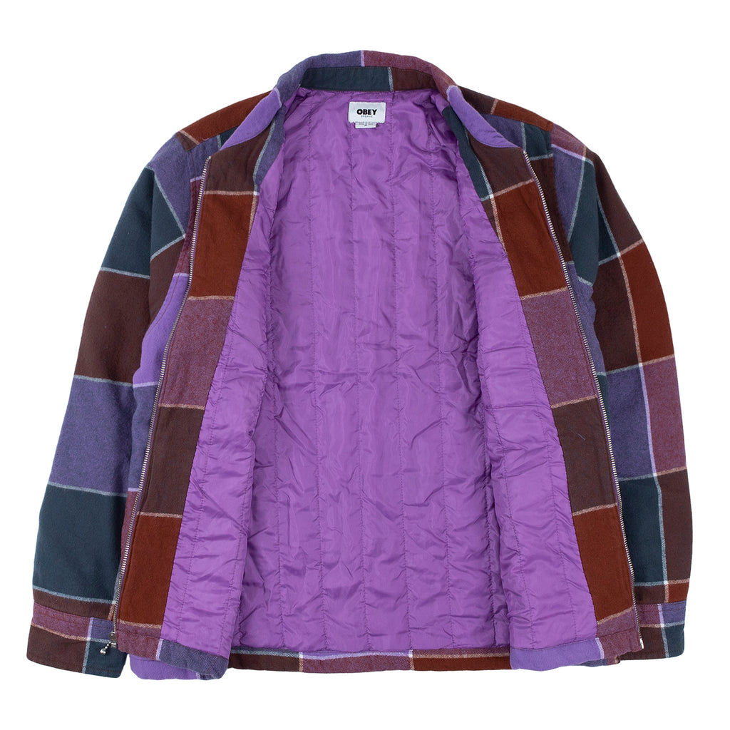 Obey Clothing Victoria Shirt Jacket in Purple Multi - Open