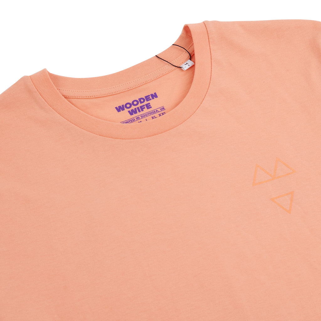 Wooden Wife Tonal T Shirt in Sunset Orange - Detail