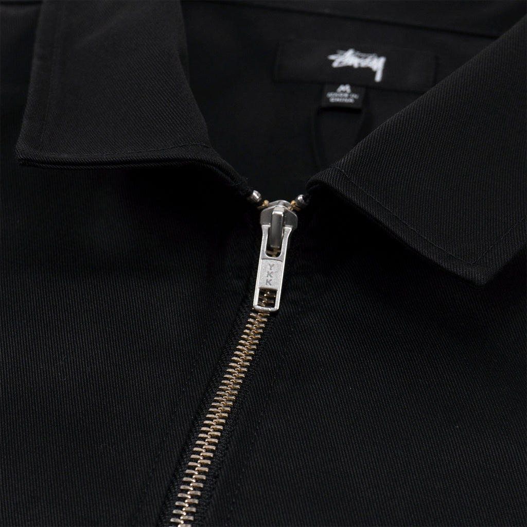 Stussy Zip Up Work Shirt in Black - Zip