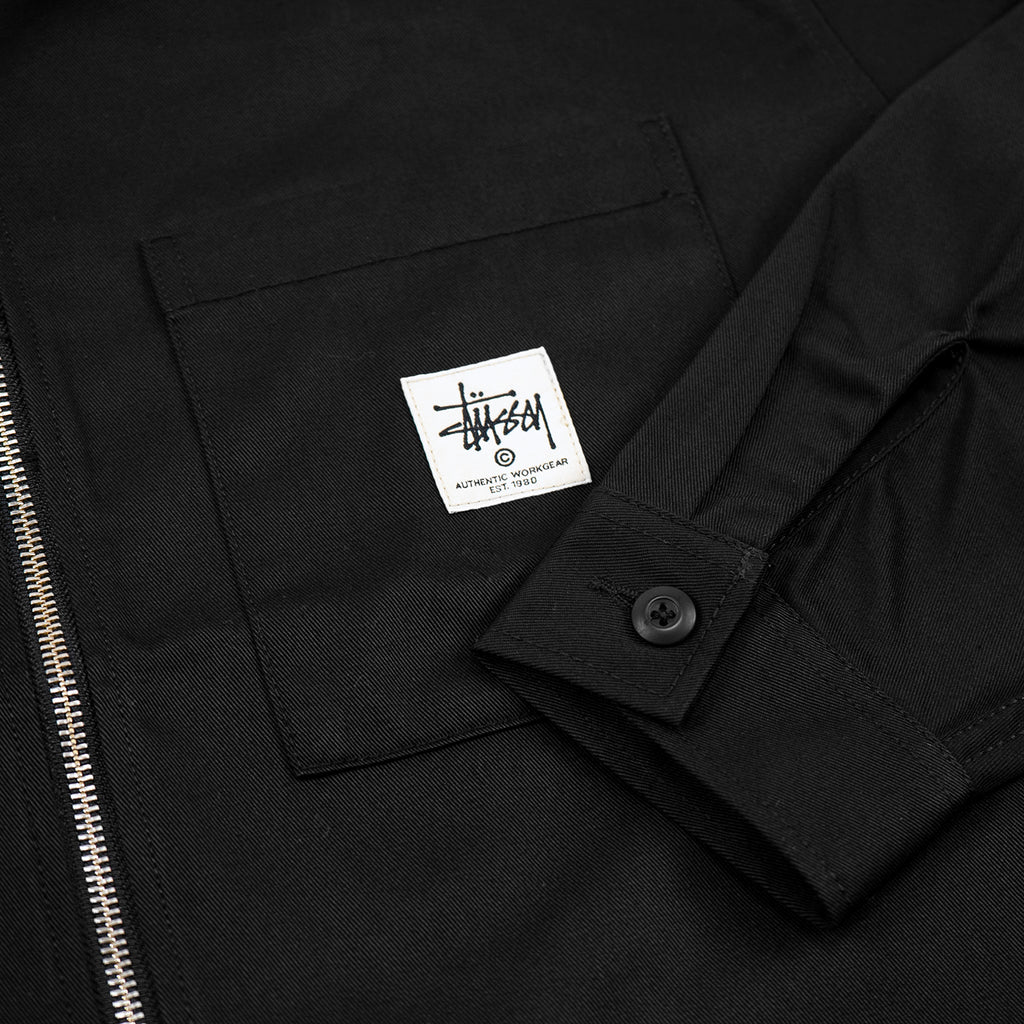 Stussy Zip Up Work Shirt - Black