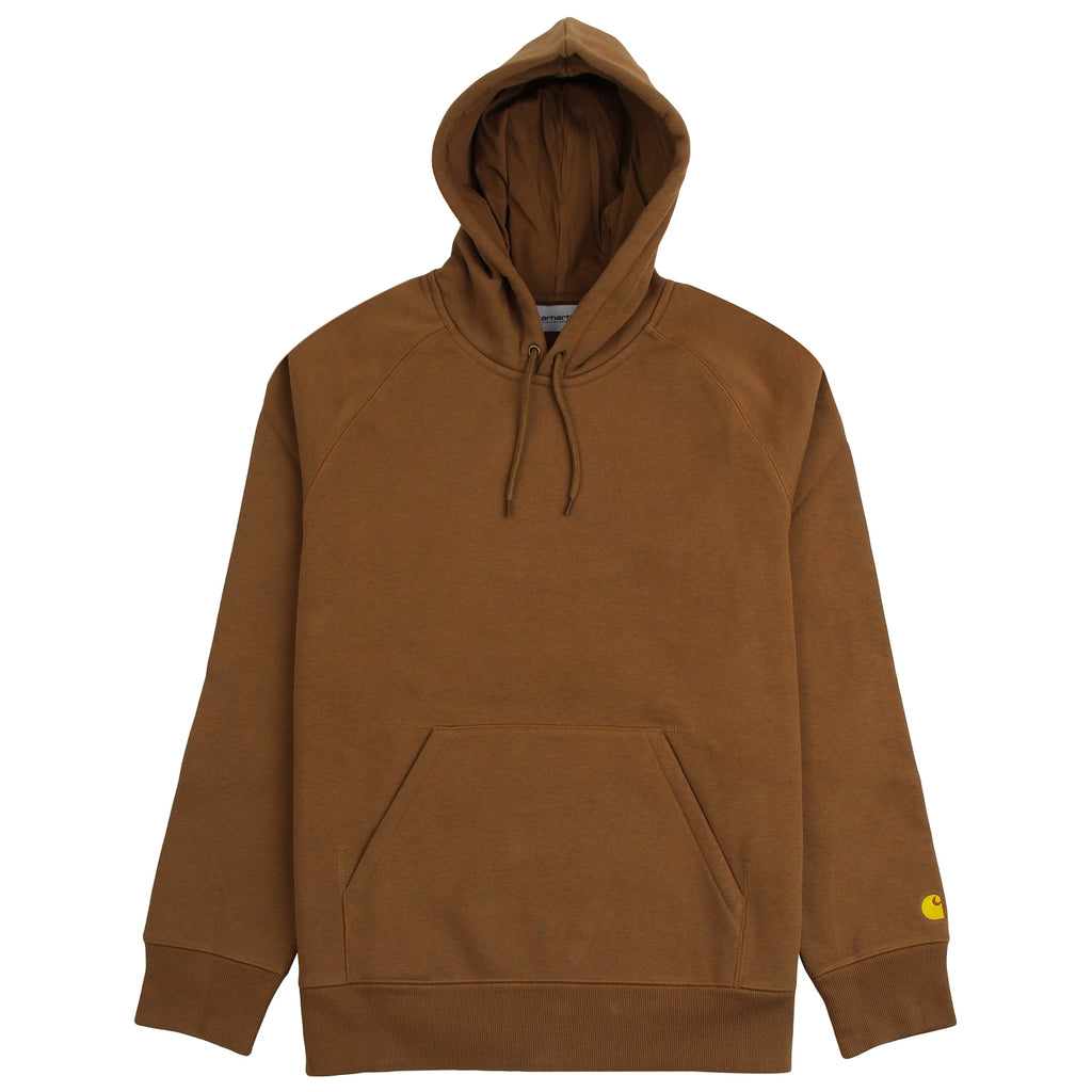 Carhartt Hooded Chase Sweat Hoodie in Hamilton Brown / Gold