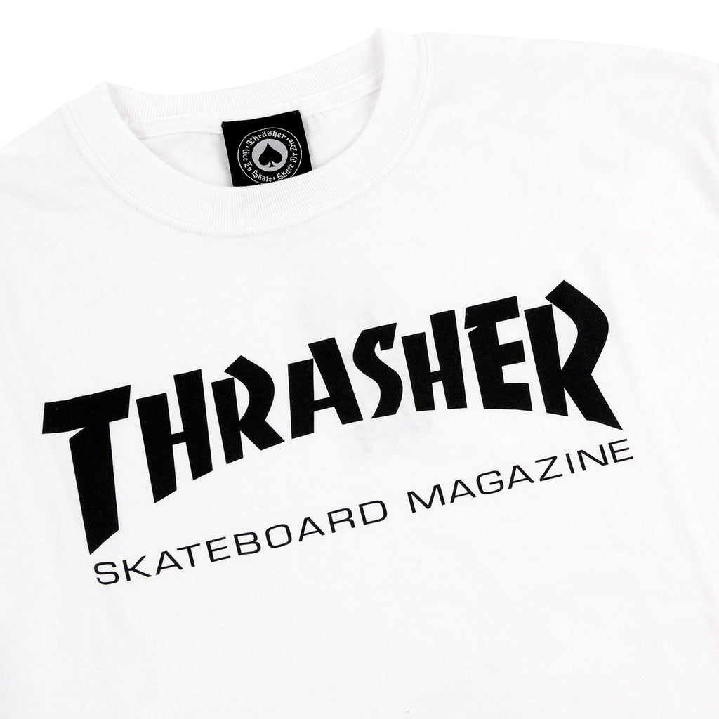 Thrasher Skate Mag Logo T Shirt in White - Detail