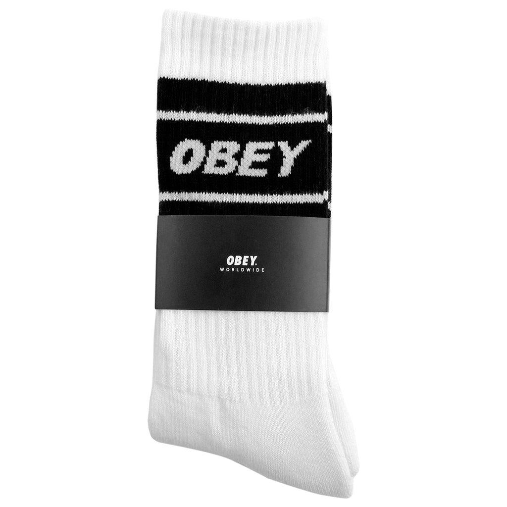 Obey Clothing Cooper Socks in White / Black - Packaging
