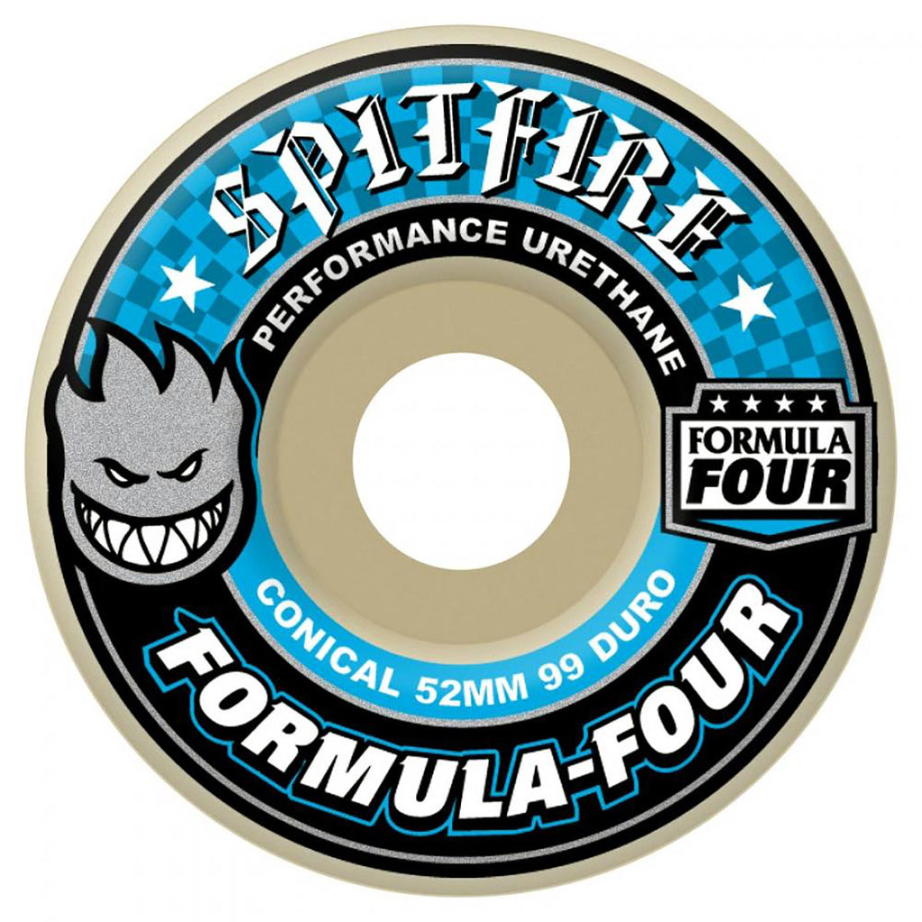Spitfire Wheels Formula Four Conical Skateboard Wheels in Blue - Profile