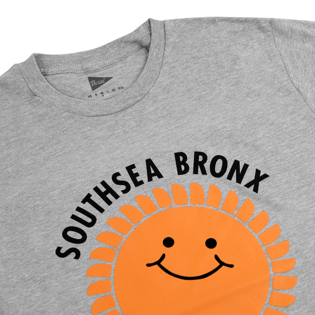 Southsea Bronx Strong Island T Shirt in Heather Grey - Detail