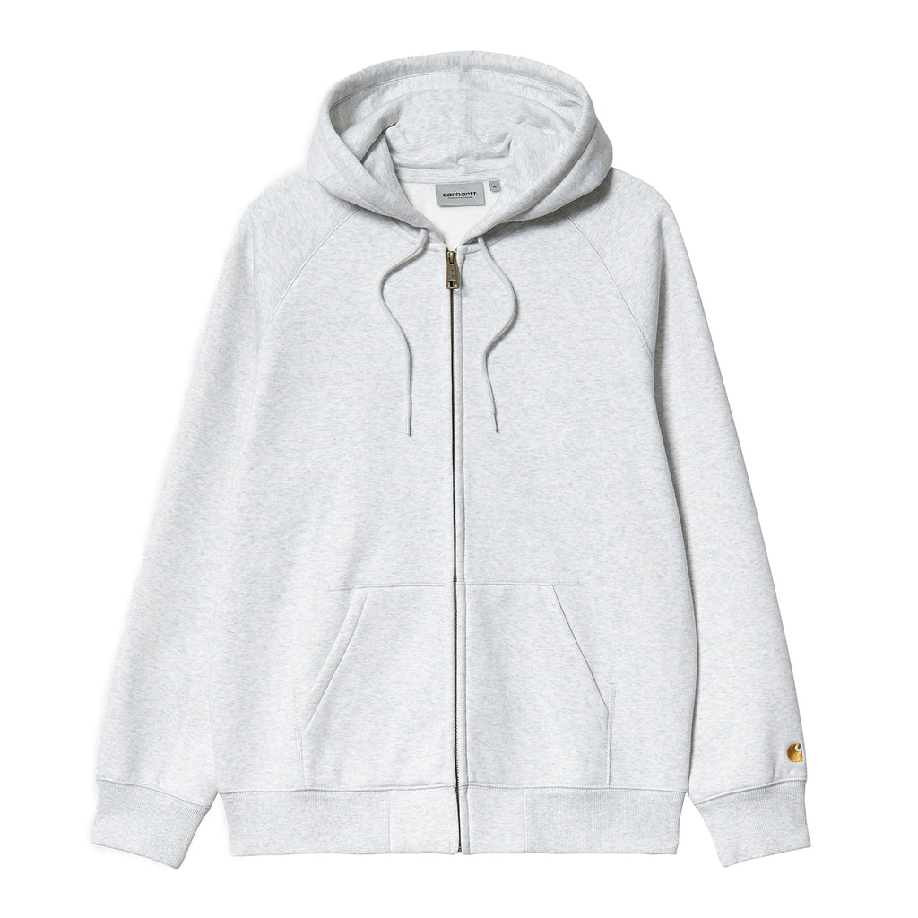 Carhartt WIP Hooded Chase Jacket - Ash Heather / Gold - front