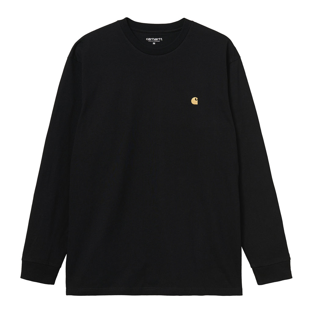 Carhartt WIP L/S Chase T Shirt in Black / Gold