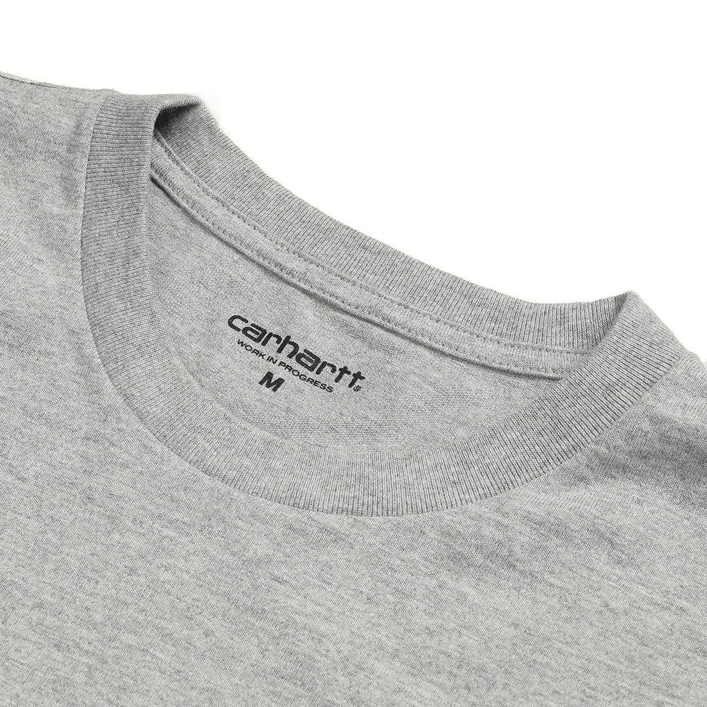 Carhartt WIP L/S Chase T Shirt in Heather Grey / Gold - Collar