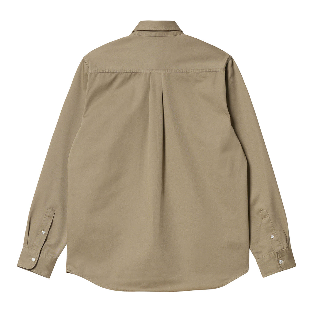 Carhartt WIP L/S Madison Shirt in Leather / Dark Navy - Detail