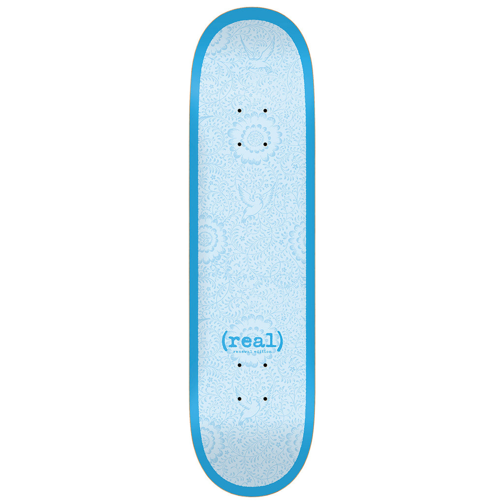Real Skateboards Flowers Renewal Blue Skateboard Deck in 7.75"