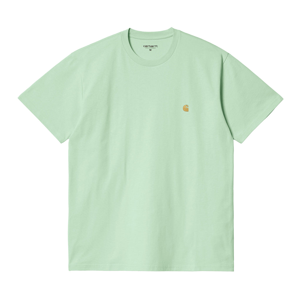 Carhartt WIP Chase T Shirt - Pale Spearmint / Gold - front
