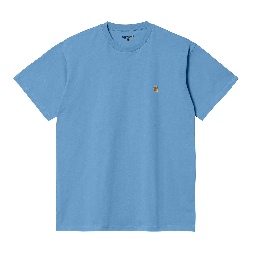 Carhartt WIP Chase T Shirt - Piscine / Gold - main
