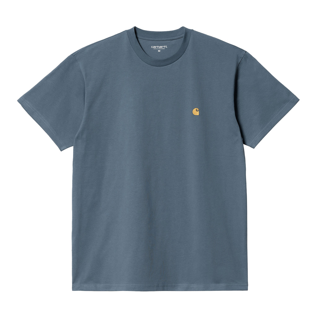 Carhartt WIP Chase T Shirt - Storm Blue / Gold