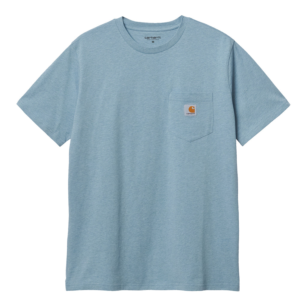 Carhartt WIP Pocket T Shirt - Frosted Blue Heather - front