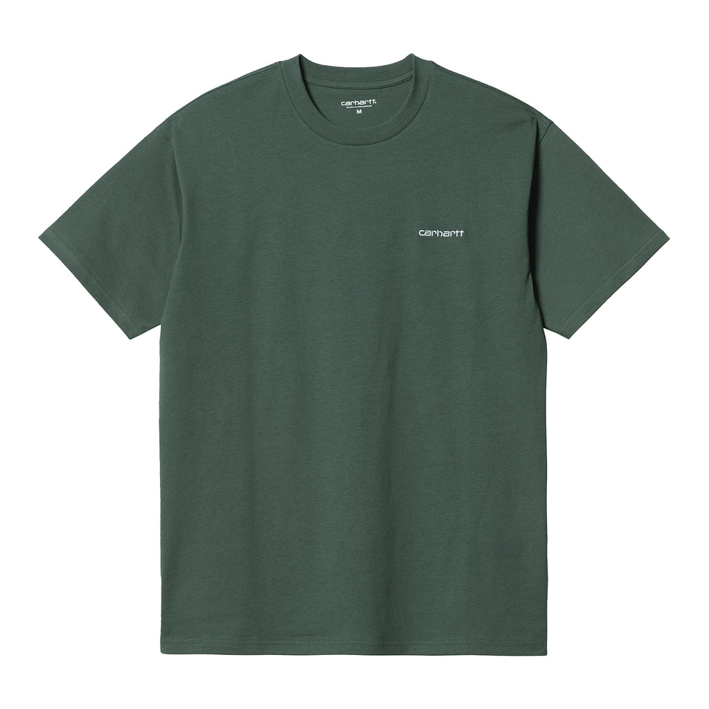 Carhartt Script Embroidery T Shirt - Hemlock Green / White - front