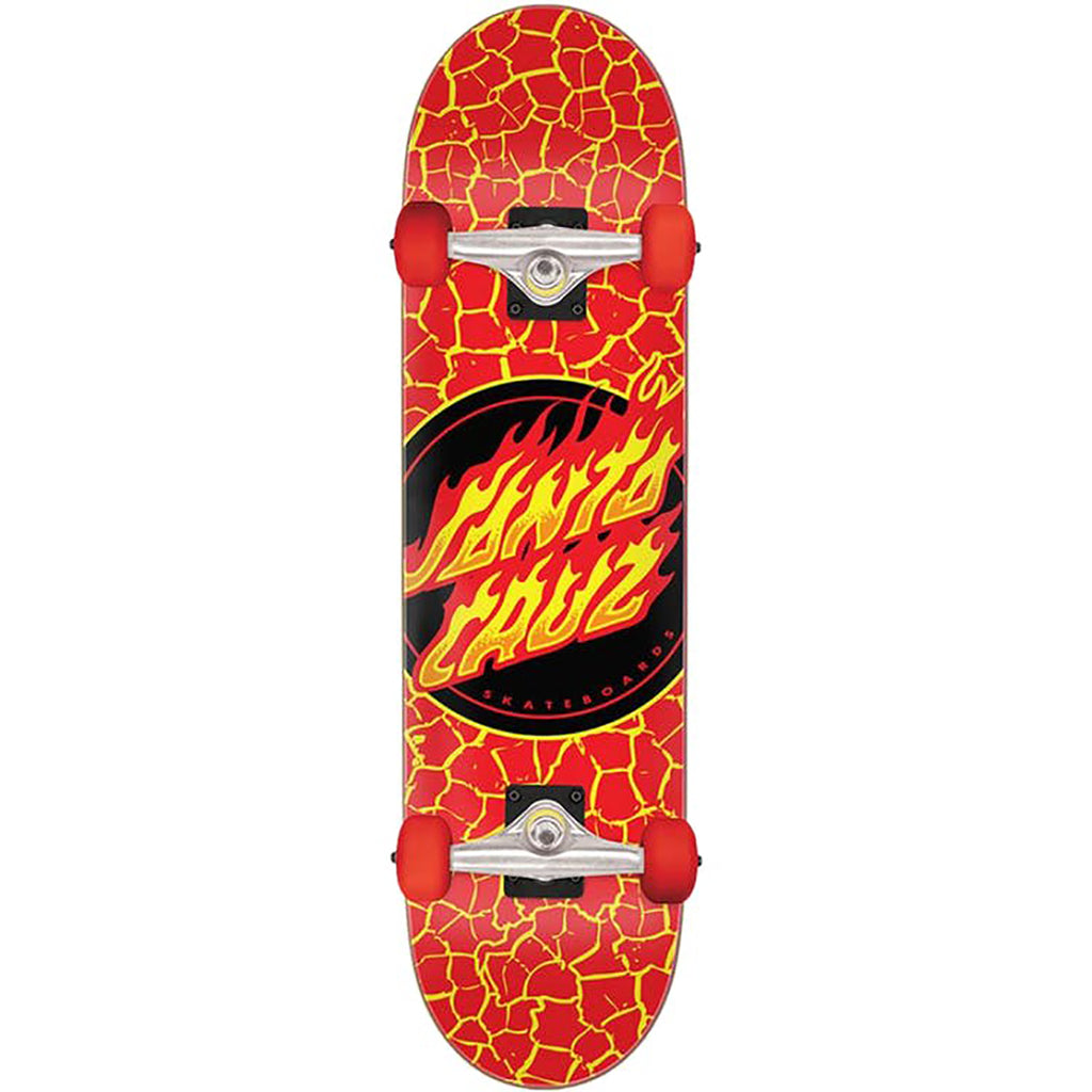 Santa Cruz Flame Dot Red Skateboard Complete 8.25" - Bottom
