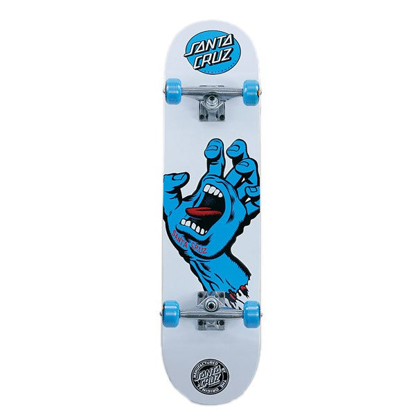 Santa Cruz Screaming Hand Complete Skateboard White / Blue 7.75" - Bottom