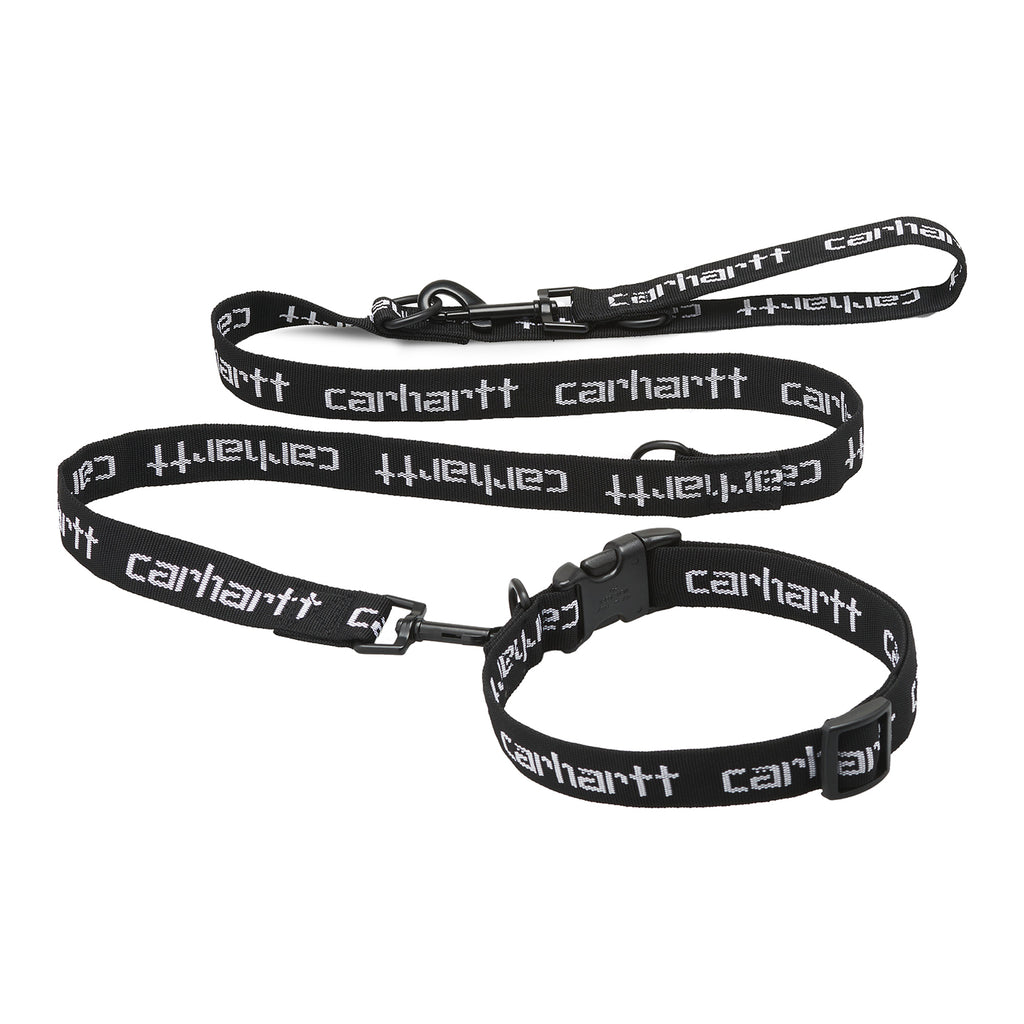 Carhartt WIP Script Dog Leash and Collar - Black / White - main