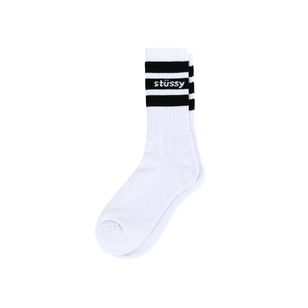 Stussy Stripe Crew Socks - White / Black
